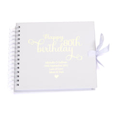 Personalised 80th Birthday Scrapbook Photo Album or Guest Book Gift