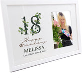 Personalised 18th Birthday Green Leaf Design Gift Photo Frame