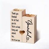 Personalised Grandad Double Tea Light Candle Holder Gift