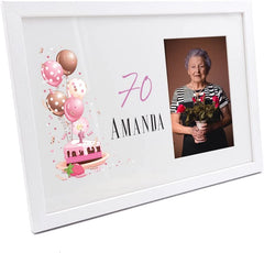 Personalised 70th Birthday Gifts For Her Photo Frame