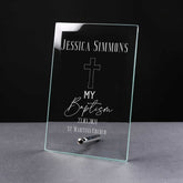 ukgiftstoreonline Personalised Baptism Gift Glass Plaque