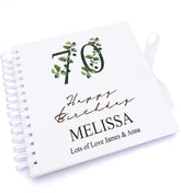 Personalised 70th Birthday Green Leaf Design Gift Scrapbook Photo Album