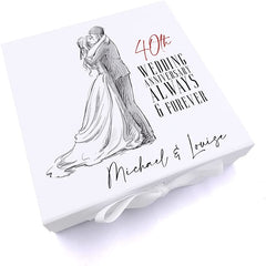 Personalised 40th Anniversary Keepsake Memory Box Married Couple Gift