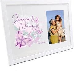 Personalised Special Nanny Pink & Purple Butterfly Gift Photo Frame