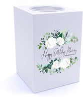 Personalised Flowers Birthday Tea Light Holder