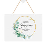 ukgiftstoreonline Personalised Mother Of The Groom Wedding Plaque With Eucalyptus Wreath BBH-4