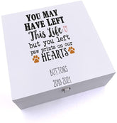 ukgiftstoreonline Personalised Luxury You left paw prints on our hearts Keepsake Wooden Box