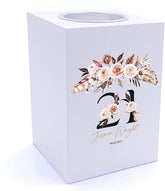 Personalised Boho Style Any Age Birthday Tea Light Holder