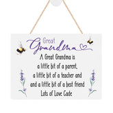 ukgiftstoreonline Personalised Great Grandma Plaque Gift With Sentiment