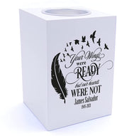 Personalised Memorial Tea Light Holder Your Wings Were Ready