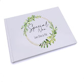 Personalised Special Nan Wreath Design Gift Guest Book