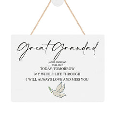 ukgiftstoreonline Personalised Great Grandad Remembrance Memorial Keepsake Plaque