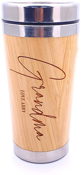 Personalised Bamboo Insulated Grandma Travel Mug Gift