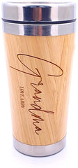 Personalised Bamboo Insulated Grandma Travel Mug Gift
