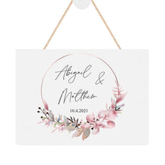 ukgiftstoreonline Personalised Wedding Sign With Floral Wreath