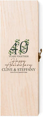 Personalised 40th Anniversary Wooden Wine or Champagne Box Gift