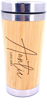 Personalised Bamboo Insulated Auntie Travel Mug Gift