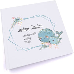 Personalised Baby Keepsake Photo Album With Whales