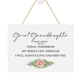 ukgiftstoreonline Personalised Great Granddaughter Remembrance Memorial Keepsake Plaque