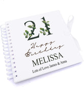 Personalised 21st Birthday Green Leaf Design Gift Scrapbook Photo Album