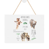 ukgiftstoreonline Personalised Safari Animal New Baby Plaque Gift