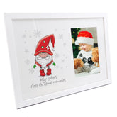 Personalised Baby's First Christmas Photo Frame With Gnome Santa