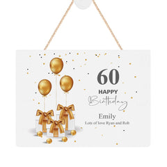 ukgiftstoreonline Personalised 60th Birthday Plaque Gift With Presents Personalised Plaque Gift ukgiftstoreonline