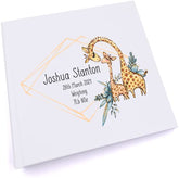 Personalised Baby Keepsake Photo Album With Giraffes personalised photo album ukgiftstoreonline