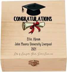 Personalised Graduation Keepsake Memory Box With Hat Design