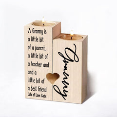 Personalised Granny Double Tea Light Candle Holder Gift