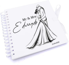 Personalised Wedding Guest Book, Scrapbook or Photo Album with Wedding Couple