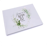Personalised 40th Birthday Gift Guest Book with Botanical Design
