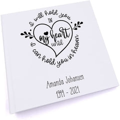 Personalised I will hold you in my heart Memorial Remembrance Photo Album