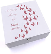 ukgiftstoreonline Personalised Mum In Loving Memory Butterflies Design Keepsake Wooden Box