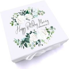 ukgiftstoreonline Personalised Any Title Flowers Keepsake Memory Box Gift
