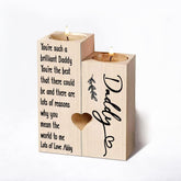 Personalised Daddy Double Tea Light Candle Holder Gift