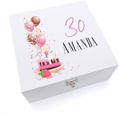 ukgiftstoreonline Personalised30th Birthday Gifts For Her Keepsake Large Wooden Box