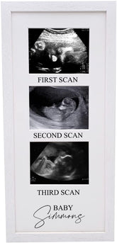Personalised Baby Scan Photo Frame With Multi aperture Three Photos