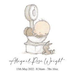 ukgiftstoreonline Personalised Cute Baby Keepsake Memory Box Gift With Hand Drawn Elements