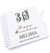 Personalised 30th Birthday Green Leaf Design Gift Scrapbook Photo Album