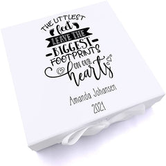 ukgiftstoreonline Personalised Baby Memorial Remembrance The Littlest Feet Keepsake Memory Box