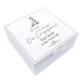 Personalised Engagement Vintage Wooden Box Keepsake Gift For Couple