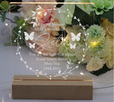 in Loving Memory of Sister Remembrance Memorial Personalised Light LED Lamp