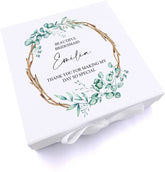 Personalised Bridesmaid Keepsake Box Wedding Memory gift box With Leaves