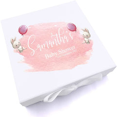 ukgiftstoreonline Personalised Baby Shower Rabbit Design Keepsake Memory Box