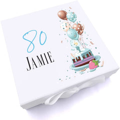 Personalised 80th Birthday Gifts For Him Keepsake Memory Box