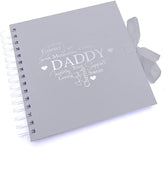 Daddy White Scrapbook Photo Album Silver Script