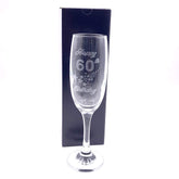 60th Birthday Stars Champagne Flute Glass Gift Boxed - ukgiftstoreonline
