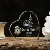 Engraved Heart Crystal Clock Baptism Gift