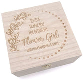 Personalised Thank you Flower Girl Wooden Memory Box Gift